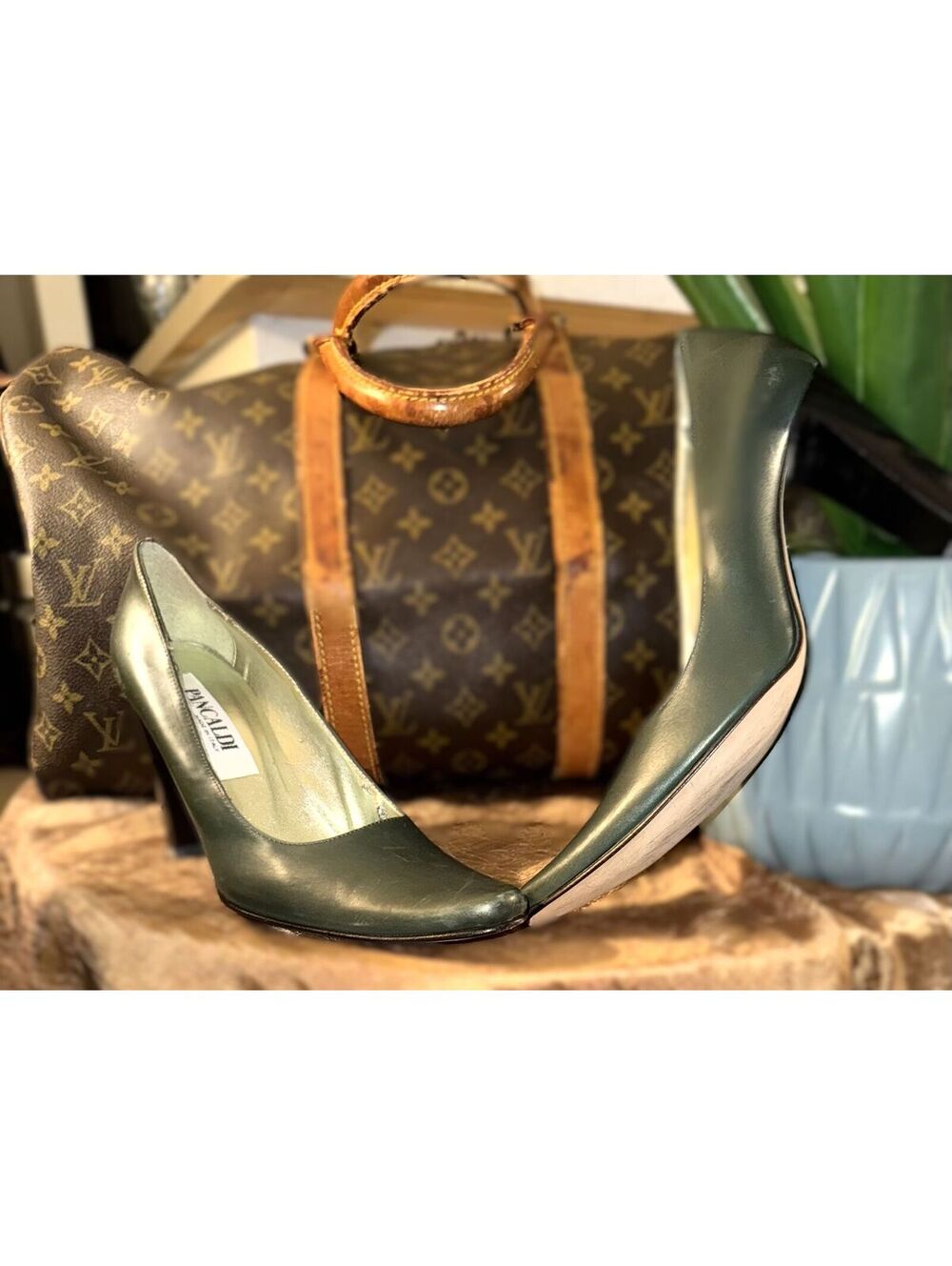 Pancaldi Green Leather Pumps (Green) W-38